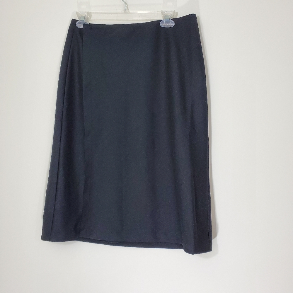 Gap Charcoal Gray Wool Wrap Front Skirt, Size 8
